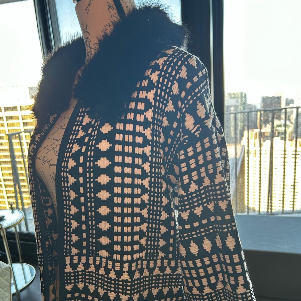 Chico’s faux fur cape